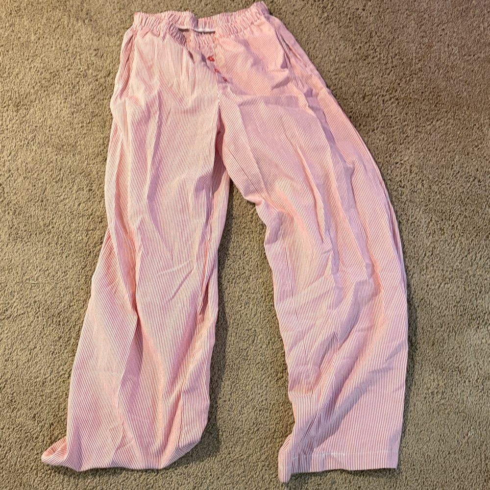 Pacsun Pink and White Striped Wide Leg Pants